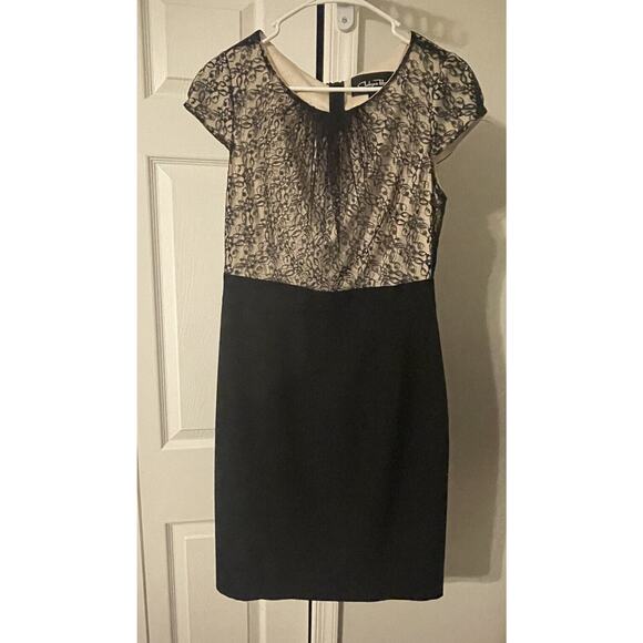 Chelsea Rose Black and Beige Dress Size 4 - Picture 1 of 6